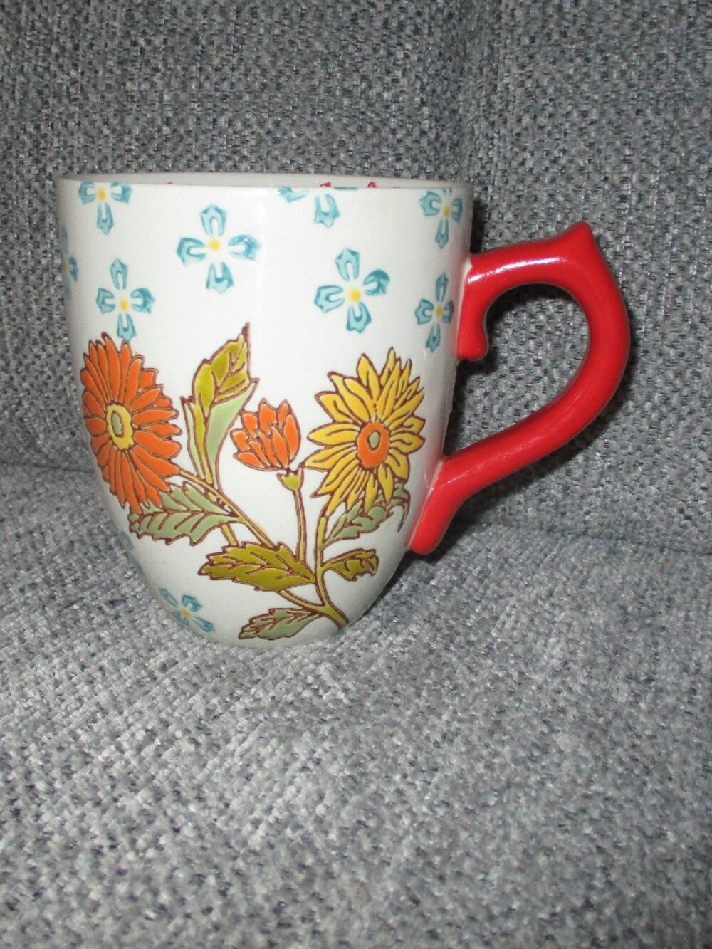 Dutch Wax by Coastline Imports Large Floral Coffee/ Tea Cup/ Mug With 3D